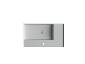 Lavabo Unitop Twenty vasque droite 81x46 cm blanc mat