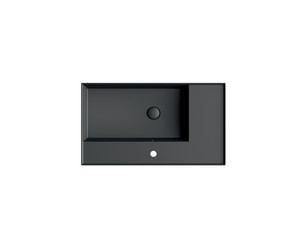 Lavabo Unitop Twenty vasque droite 81x46 cm noir mat