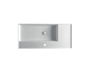 Lavabo Unitop Twenty vasque droite 101x46 cm blanc brillant