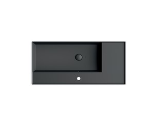 Lavabo Unitop Twenty vasque droite 101x46 cm noir mat