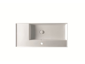 Lavabo Unitop Twenty vasque gauche 101x46 cm blanc brillant