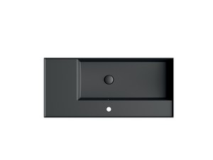 Lavabo Unitop Twenty vasque gauche 101x46 cm noir mat