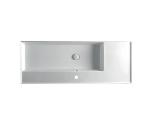 Lavabo Unitop Twenty vasque droite 121x46 cm blanc brillant