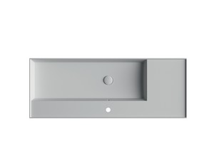 Lavabo Unitop Twenty vasque droite 121x46 cm blanc mat