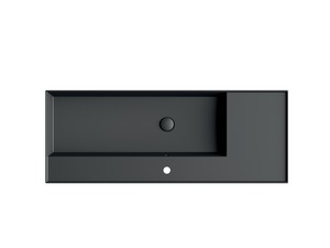 Lavabo Unitop Twenty vasque droite 121x46 cm noir mat