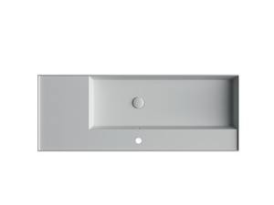 Lavabo Unitop Twenty vasque gauche 121x46 cm blanc mat
