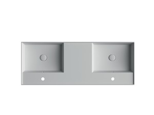 Lavabo Unitop Twenty double vasque 121x46 cm blanc mat