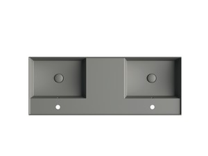 Lavabo Unitop Twenty double vasque 121x46 cm gris mat