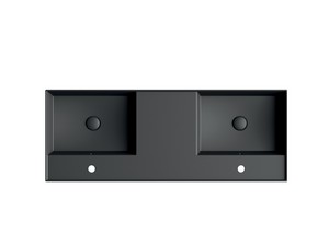 Lavabo Unitop Twenty double vasque 121x46 cm noir mat