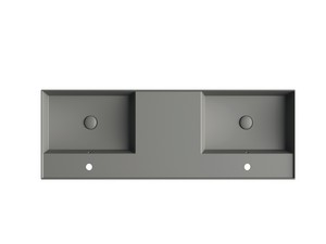 Lavabo Unitop Twenty double vasque 141x46 cm gris mat