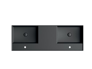 Lavabo Unitop Twenty double vasque 141x46 cm noir mat