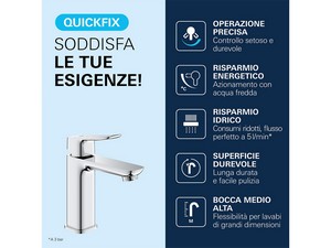 Mitigeur de lavabo taille M Grohe® Dice avec bonde chrome