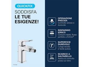 Mitigeur pour bidet Grohe® Dice avec bonde chrome