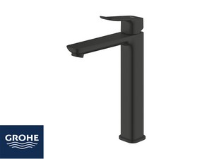 Mitigeur de lavabo taille XL Grohe® Dice avec bonde noir mat