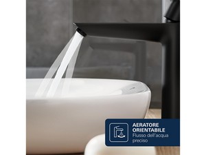 Mitigeur de lavabo taille XL Grohe® Dice avec bonde noir mat