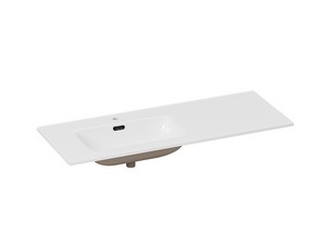 Waschbecken Smart Unitop 121x46,5 cm mit Becken links aus Keramik Weiß glänzend