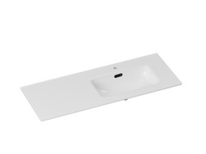 Lavabo Smart Unitop 121x46,5 cm vasque droite en céramique blanc brillant