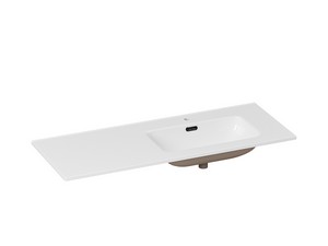 Lavabo Smart Unitop 121x46,5 cm vasque droite en céramique blanc brillant