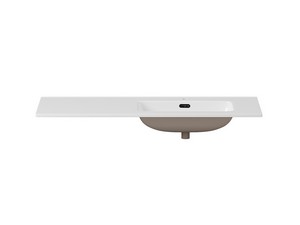 Lavabo Smart Unitop 121x46,5 cm vasque droite en céramique blanc brillant