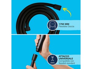 Kit Duplex douche Grohe® Vitalio Comfort 110 avec douchette 2 jets noir mat