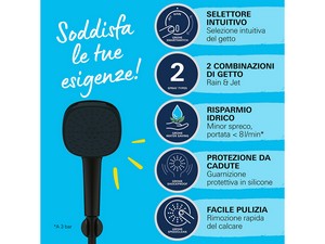 Kit Duplex douche Grohe® Vitalio Comfort 110 avec douchette 2 jets noir mat