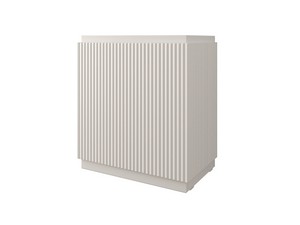 Meuble salle de bains FARO à poser 70 cm cannelé blanc mat et lavabo Unitop en HPL quartzite clair