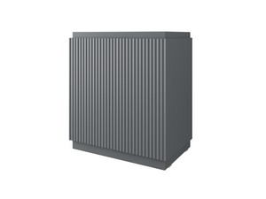 Meuble salle de bains FARO à poser 70 cm cannelé bleu mat et lavabo Unitop en HPL quartzite clair