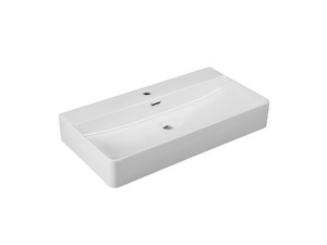 Aufsatzwaschbecken Serio 80x42xH13 cm aus Keramik Weiß glänzend