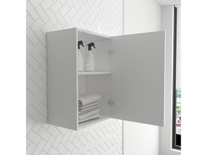 Meuble suspendu Eco 45x50 cm 1 porte en bois blanc