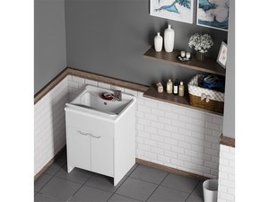 Meuble bac à laver Garden 60x60 cm en PVC blanc