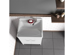 Meuble bac à laver Garden 60x60 cm en PVC blanc