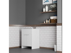 Meuble bac à laver Garden 60x60 cm en PVC blanc