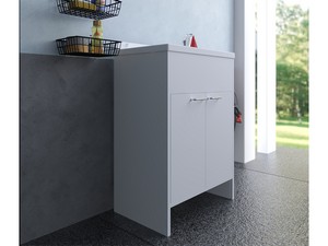 Meuble bac à laver Platone 58x38 cm en PVC blanc