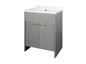 Meuble bac à laver Platone 58x38 cm en PVC effet chêne