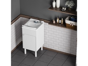 Meuble bac à laver Uniko 45x50 cm en PVC blanc