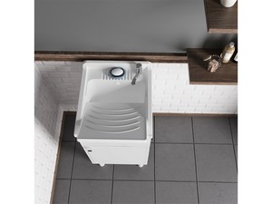 Meuble bac à laver Uniko 45x50 cm en PVC blanc