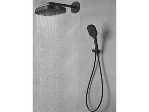 Plaza Oval Complete Shower Kit Matt Black