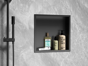 Stainless Steel Aisi 304 Shower Niche 30x30 Matt Black