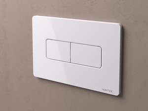 NATIVA Rectangular Dual Flush Plate Glossy White