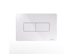 NATIVA Rectangular Dual Flush Plate Glossy White