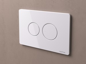 NATIVA Rounded Dual Flush Plate Glossy White