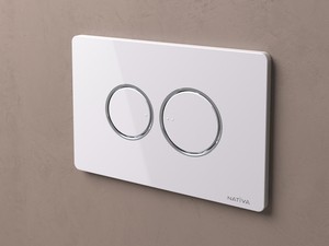 NATIVA Rounded Dual Flush Plate Chrome/Glossy White