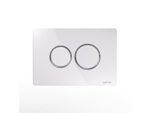 NATIVA Rounded Dual Flush Plate Chrome/Glossy White