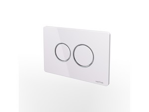 NATIVA Rounded Dual Flush Plate Chrome/Glossy White