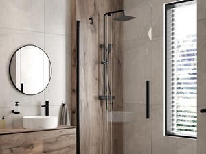 Blur 2-Function Shower Column with Mixer Matt Black