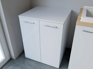 Meuble lave-linge 2 portes BONK blanc brillant