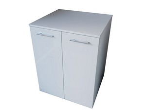 Meuble lave-linge 2 portes BONK blanc brillant