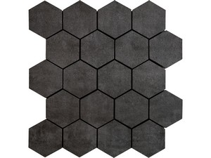 Mosaico All Black 29x27 Gres Effetto Resina-Cemento Nero