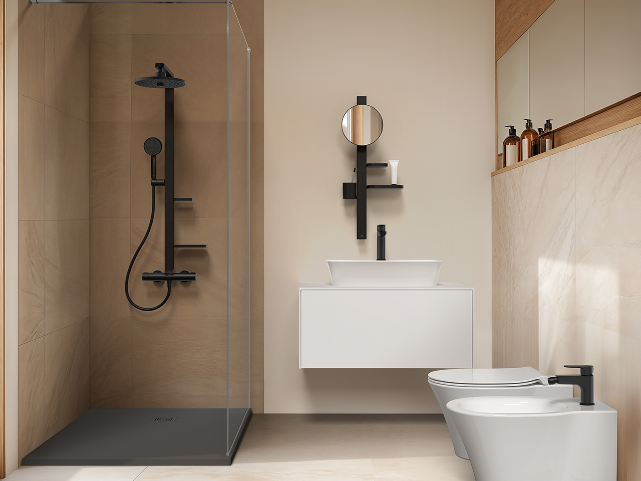 Standard Douche Mitigeur Colonna de douche Ideal Standard Alu+ thermostatique 2 ...