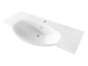 Alyssa Floor-Standing Bathroom Furniture 101 cm Tobacco Oak with White Washbasin